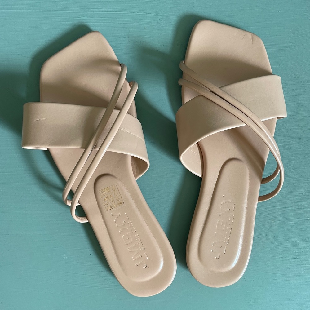 JMGXY Chic Cream Strappy Sandals Size 41